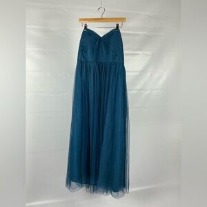 BHLDN Jenny Yoo Blue Strapless Sweetheart Gown